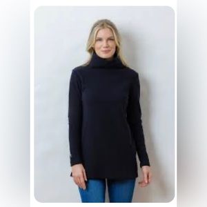 Dudley Stephens Cobble Hill Turtleneck in black terry fleece sz large